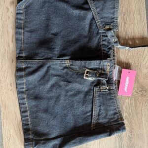 Edikted Keira Buckled Denim Mini Skirt